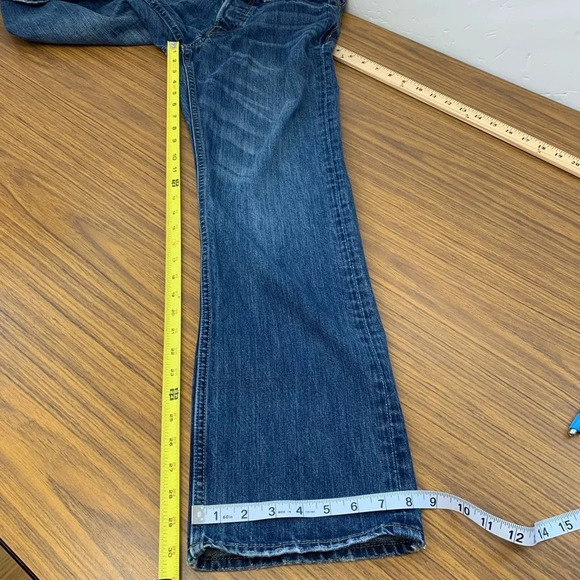 Hollister Mens Jeans 29/30 Straight Leg Blue Medium Wash Distress Pockets - Picture 9 of 9